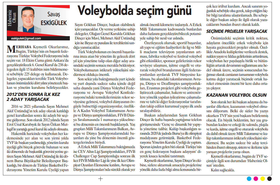 Voleybolda Seçim Günü