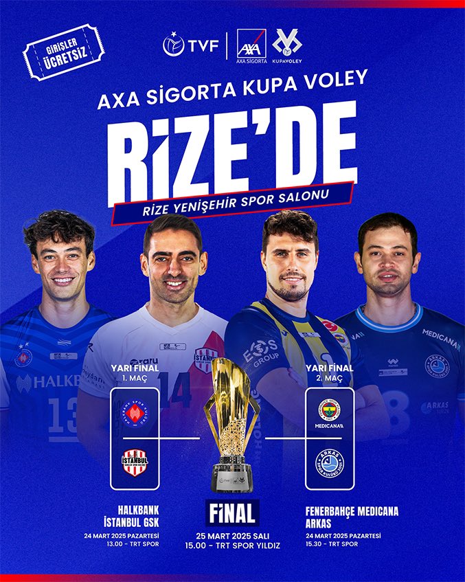 Erkekler AXA Sigorta Kupa Voley Dörtlü Finali