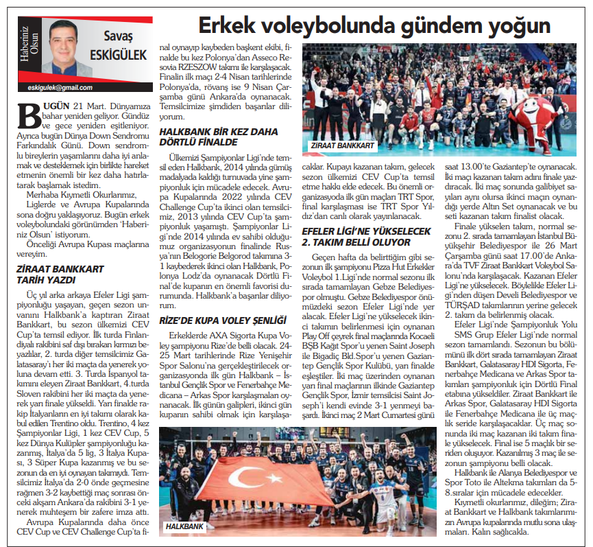 Erkek Voleybolunda Gündem Yoğun